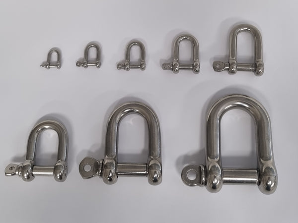 Dee Shackle Stainless Steel  4mm to 19mm