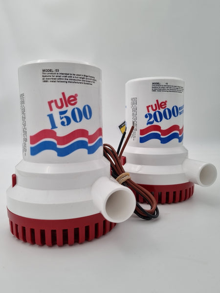 Rule Submersible Bilge Pumps 1500GPH or 2000GPH - 12v or 24v